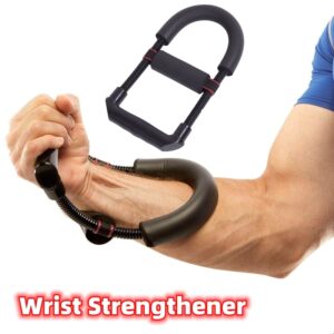 Adjustable strength trainer for wrist, forearm and hand muscle building and fitness